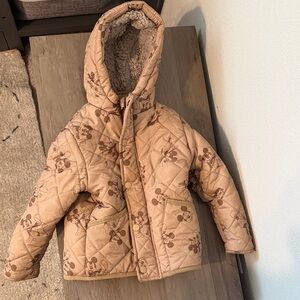 Kids Tan Mickey Mouse Hooded Jacket